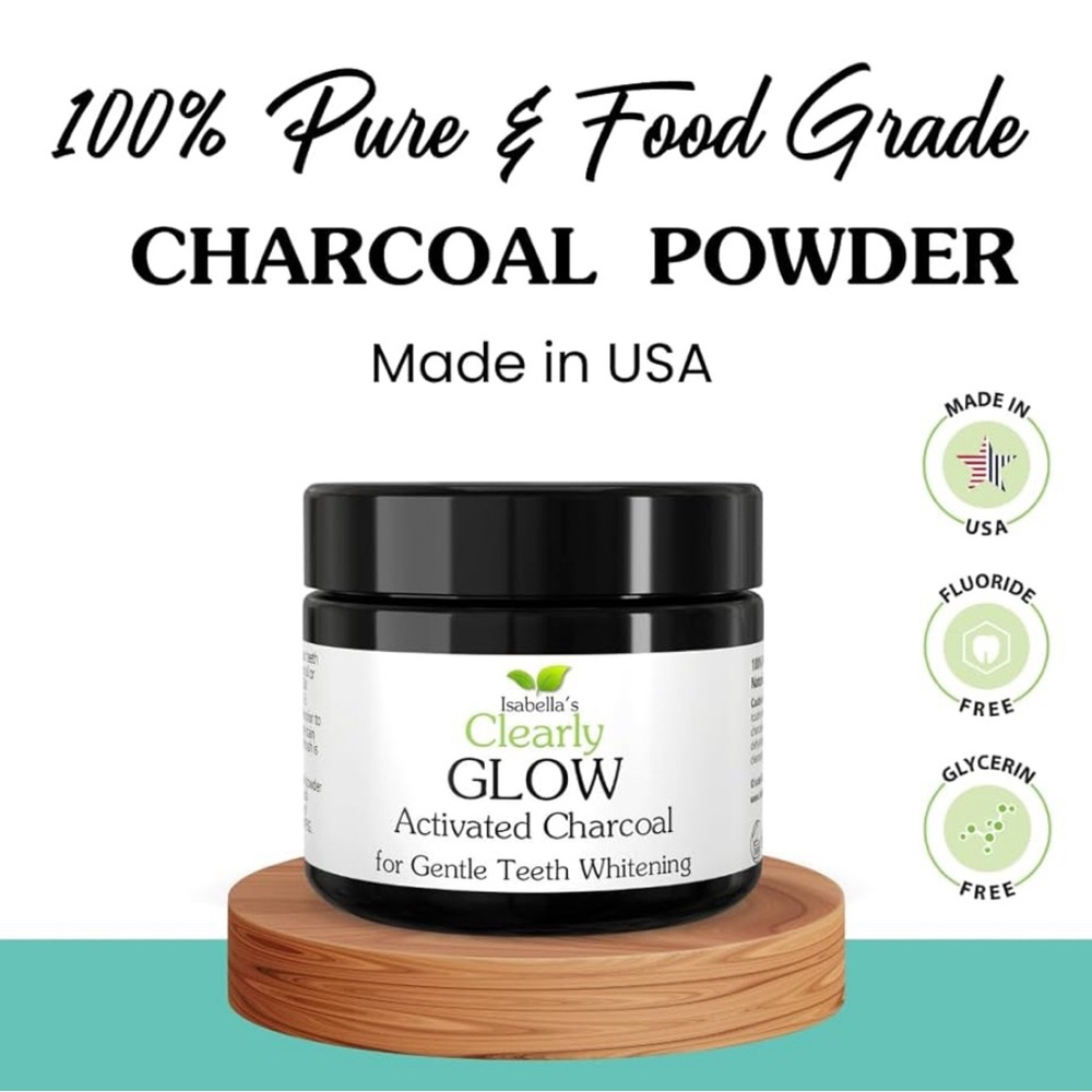 🚨PART OF 4 for 15🚨 Clearly GLOW Teeth Whitening Activated Charcoal Powder 60ml